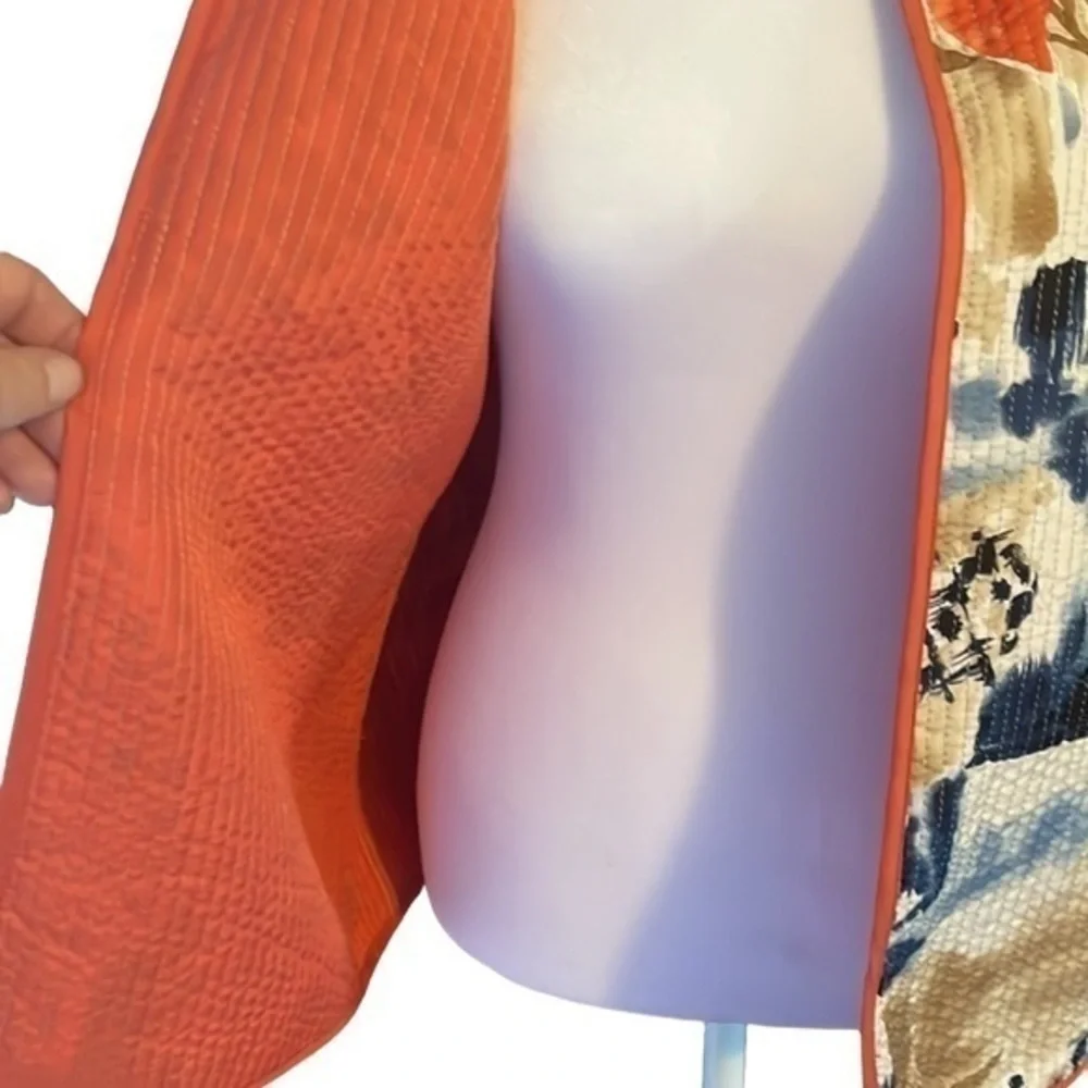 NWOT‎ Alfred Dunner Jacket Tangerine Flowers Design Size 8P